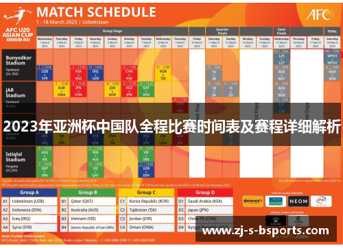 2023年亚洲杯中国队全程比赛时间表及赛程详细解析 2023年亚洲杯中国队全程比赛时间表及赛程详细解析